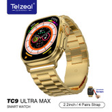 ساعت هوشمندtelzealمدل tc9ultra max-49mm-طلایی گارانتی شش ماهه