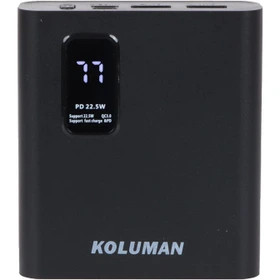 پاوربانک (PD و فست شارژ) Koluman 22.5W 10000mAh مدل KP-025 - مشکی (گارانتی یکساله PMC)