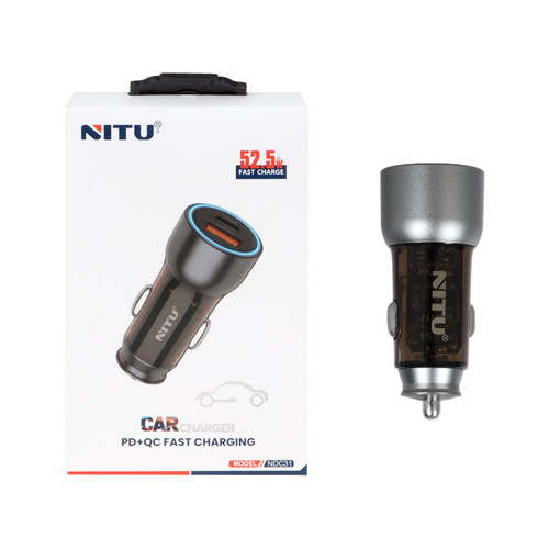 شارژر فندکی فست و PD دو پورت NITU مدل NDC31 52.5W - مشکی