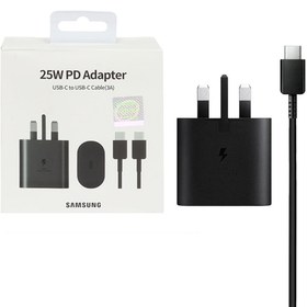 شارژر دیواری فست تک پورت SAMSUNG Type-C مدل EP-TA800 25W به همراه کابل شارژ Type-C - سفید (گارانتی پارتیان پایا