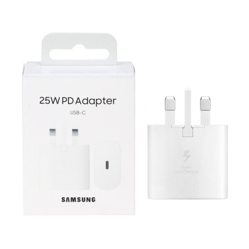 شارژر سه پین SAMSUNG 25W درجه یک TA800 ( فست و PD) سفید ( شش ماهه شرکتی)