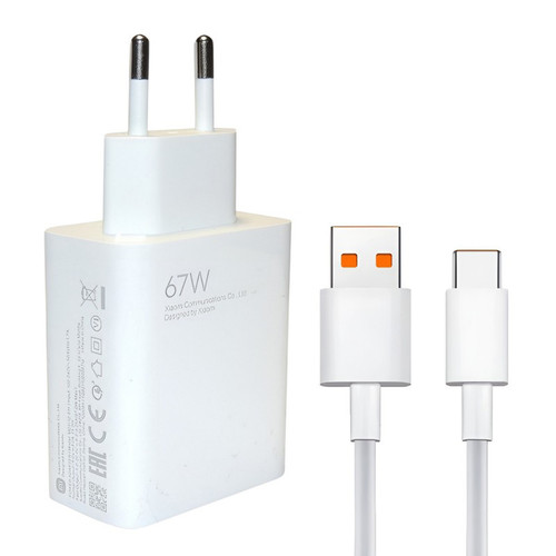 شارژر دیواری 67W فست تک پورت Xiaomi مدل MDY-12-ES به همراه کابل شارژ Type-C - سفید