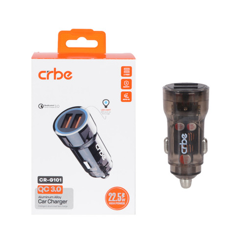 شارژر فندکی فست دو پورت Crbe مدل CR-G101 22.5W - قهوه ای (گارانتی یکساله PMC)