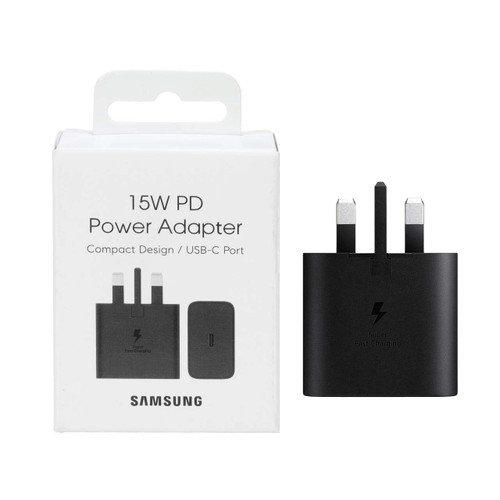 شارژر سه پین SAMSUNG 15W مشکی ( شش ماهه شرکتی)