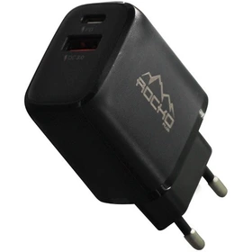شارژر دیواری 20W فست و PD دو پورت ROCKO مدل RP-CH04 - مشکی