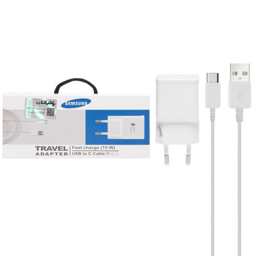 شارژر دیواری فست تک پورت Samsung به همراه کابل شارژ Type-C- سفید (گارانتی پارتیان پایا)