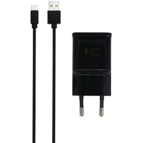 شارژر دیواری فست Samsung مدل EP-TA200 همراه کابل اندروید مشکی(گارانتی پارتیان پایا)