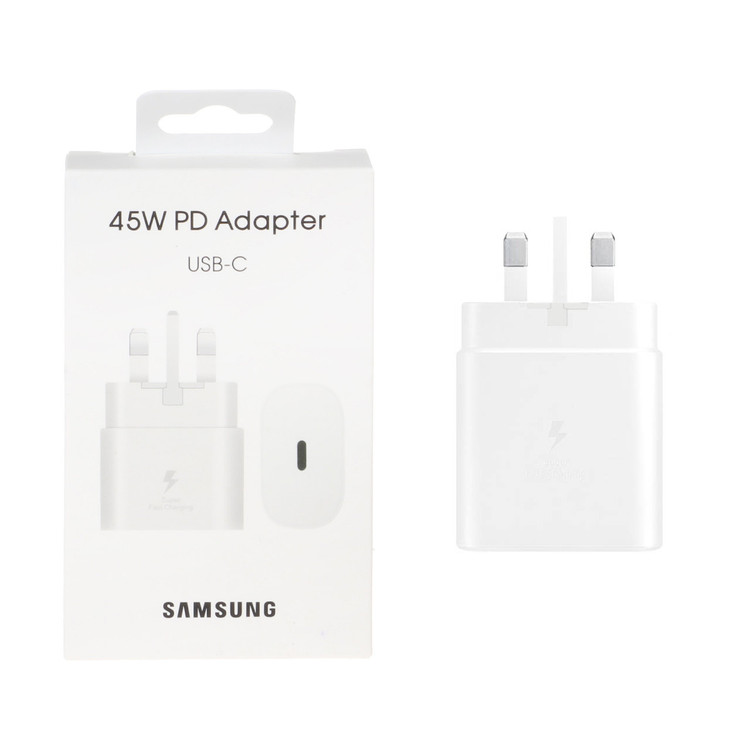شارژر دیواری سه پین PD و فست تک پورت SAMSUNG Type-C مدل 45W ORG - سفید - DST (گارانتی شش ماهه)